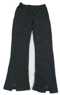 Tmavosivé teplákové zvonové nohavice L&D