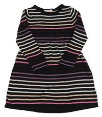 Čierno-farebné pruhované svetrové šaty H&M