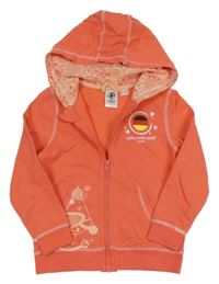 Lososová prepínaci mikina s potlačou a kapucňou