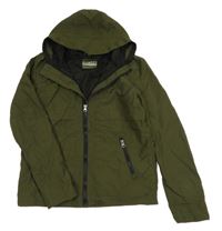 Khaki šušťáková jarná bunda s kapucňou Pocopiano