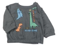 Sivá mikina s dinosaurom Primark