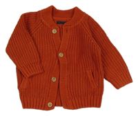 Hrdzavý rebrovaný prepínaci sveter Next