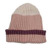 Růžovo-světlerůžová žebrovaná pletená čepice George 