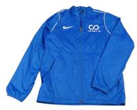 Tmavomodrá šusťáková sportovní bunda s nápisem Nike