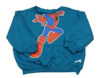 Zelenomodrá oversize mikina so Spider-manem George