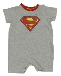 Sivý melírovaný kraťasový overal so Supermanem H&M