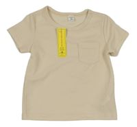 Nové Béžové vzorované tričko s vreckom Shein