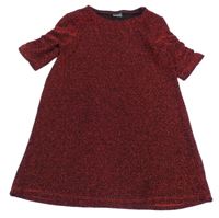 Červené trblietavé spoločenské šaty Next