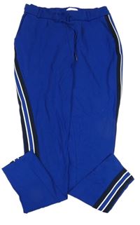 Kobaltově modré teplákové kalhoty s proužky D-zine vel. 176