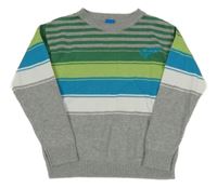 Sivo-farebný pruhovaný sveter Adams