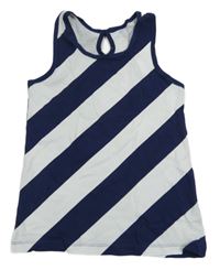 Tmavomodro-biely pruhovaný top H&M
