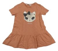 Skořicové bavlnené šaty s mačičkou H&M
