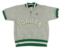 Šedo-zelená melírovaná tepláková vesta Nike Jordan