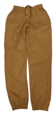 Béžové šusťákové cuff kalhoty H&M