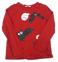 Červené tričko s netopýry H&M