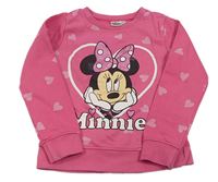 Ružová mikina s Minnie a srdiečkami Disney