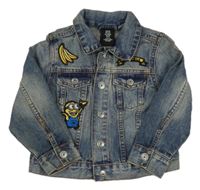 Modrá šisovaná rifľová bunda s Mimoněm H&M