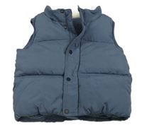 Šedomodrá prešívaná šušťáková zateplená prešívaná vesta Matalan