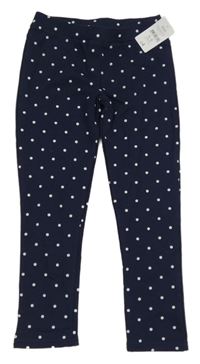 Nové - tmavomodro-bílé puntíkaté tregíny Nutmeg