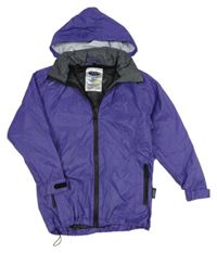 Tmavofialová šušťáková nepromokavá bunda s ukrývací kapucňou AQUA GUARD