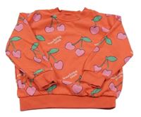 Červená oversize mikina s třešničkami M&S