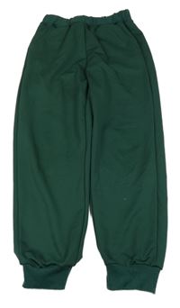 Smaragdové cuff teplákové nohavice SHEIN