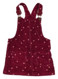 Malinové menšestrové šaty so srdiečkami Du PareiL