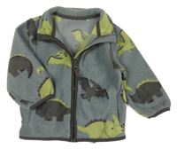 Šedá fleecová propínací mikina s dinosaury George