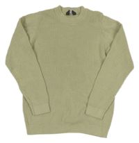 Světleolivový rebrovaný sveter PRIMARK