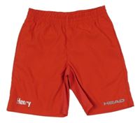 Červené šušťákové funkčné kraťasy s logom HEAD