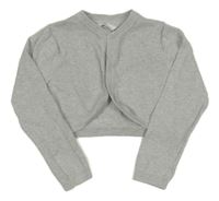 Světlešedo-stříbrné melírované propínací svetrové bolérko M&S