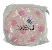 Nové - světlerůžovo-růžový puntíkatý baret s mašlí Next