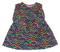 Tmavomodro-farebné šaty s duhami a vreckom MINI BODEN