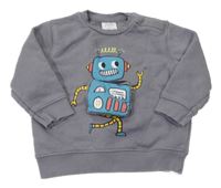 Tmavosivá mikina s robotom ZARA