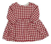 Tmavočerveno-biele kockované šaty H&M