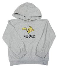 Svetlosivá melírovaná mikina s Pikachu a kapucňou H&M
