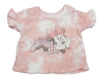 Ružovo-biele batikované tričko s Minnie