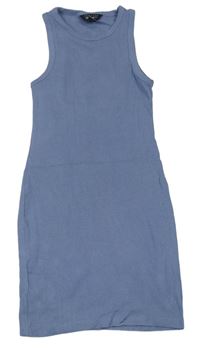 Modré rebrované šaty New Look
