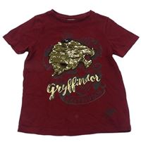 Vínové tričko Harry Potter s potlačou s překlápěcími flitre Tu