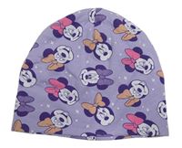 Lila bavlnená čapica s Minnie a hviezdami