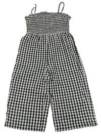 Čierno-biely kockovaný culottes overal Primark