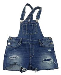 Modré riflové laclové kraťasy s prošoupáním H&M
