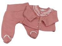 2set - Starorůžový teplákový kabátek s volánky + polodupky Shein