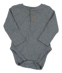 Modré žebrované body s knoflíky George