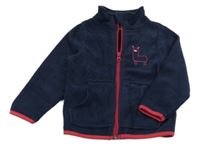 Tmavomodrá fleecová prepínaci mikina s lamou Impidimpi