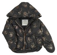 Antracitová šusťáková zimní bunda s Minnie a kapucí George