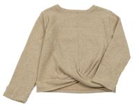 Hnědé melírované žebrované úpletové triko s uzlem F&F