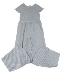 Modro-bílý pruhovaný lehký culottes overal C&A