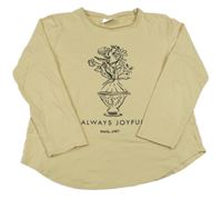 Piesková é tričko s vázou s kvetinami Zara