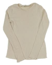 Béžové rebrované tričko H&M